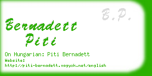 bernadett piti business card